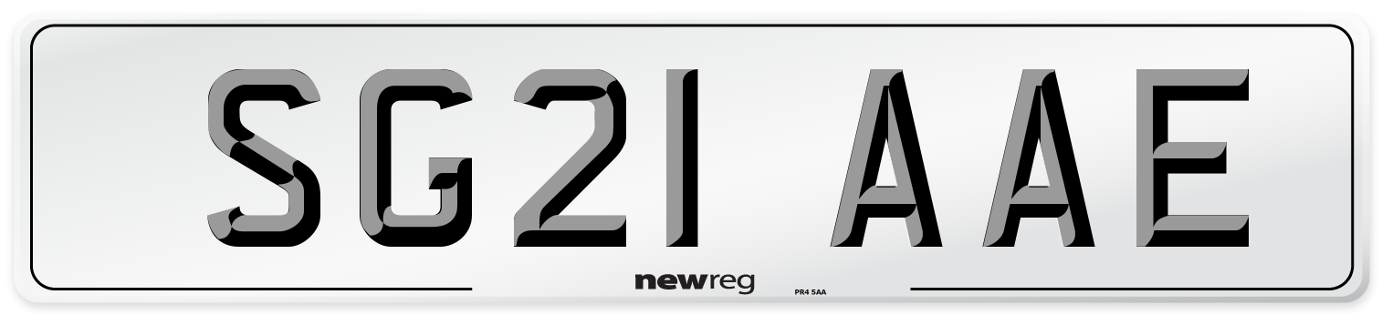 SG21 AAE Number Plate from New Reg